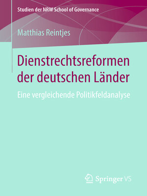 cover image of Dienstrechtsreformen der deutschen Länder